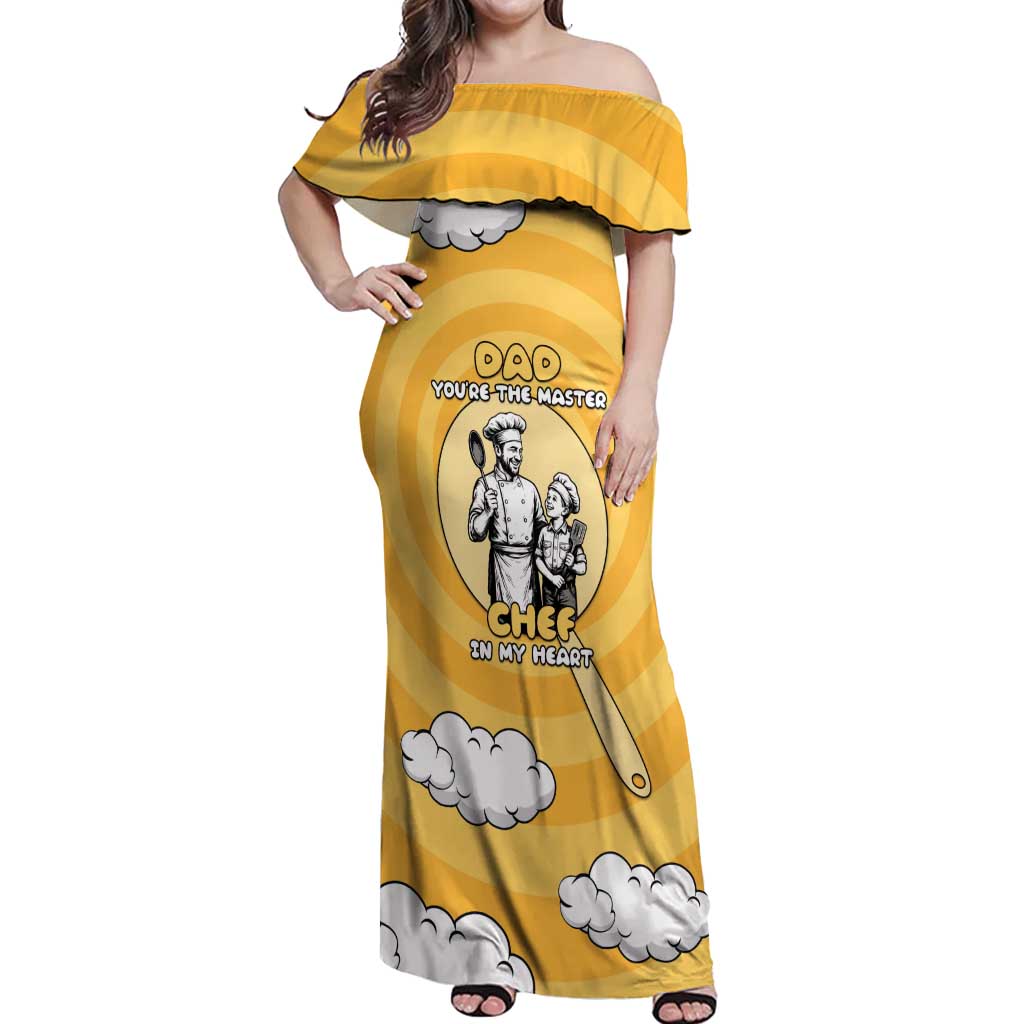 Chef Fathers Day Off Shoulder Maxi Dress Dad You're The Master Chef In My Heart
