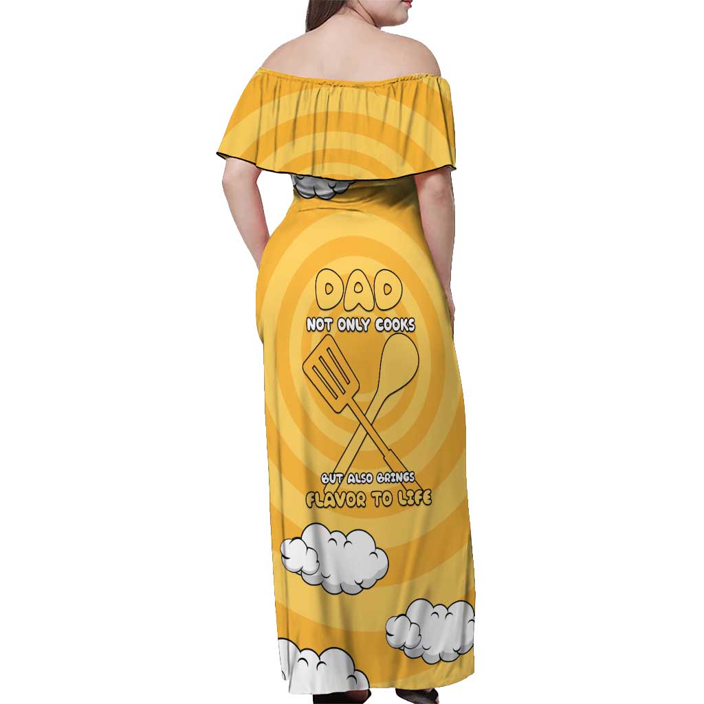 Chef Fathers Day Off Shoulder Maxi Dress Dad You're The Master Chef In My Heart