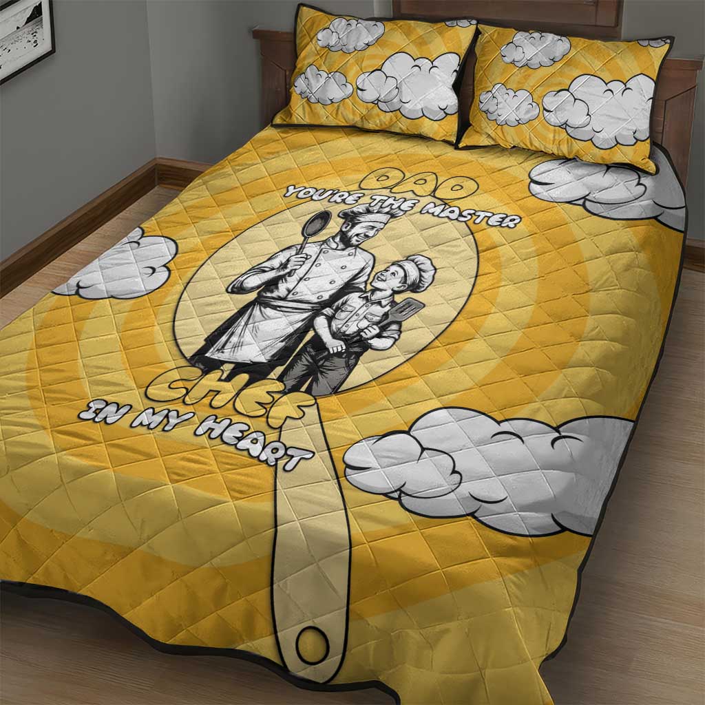 Chef Fathers Day Quilt Bed Set Dad You're The Master Chef In My Heart