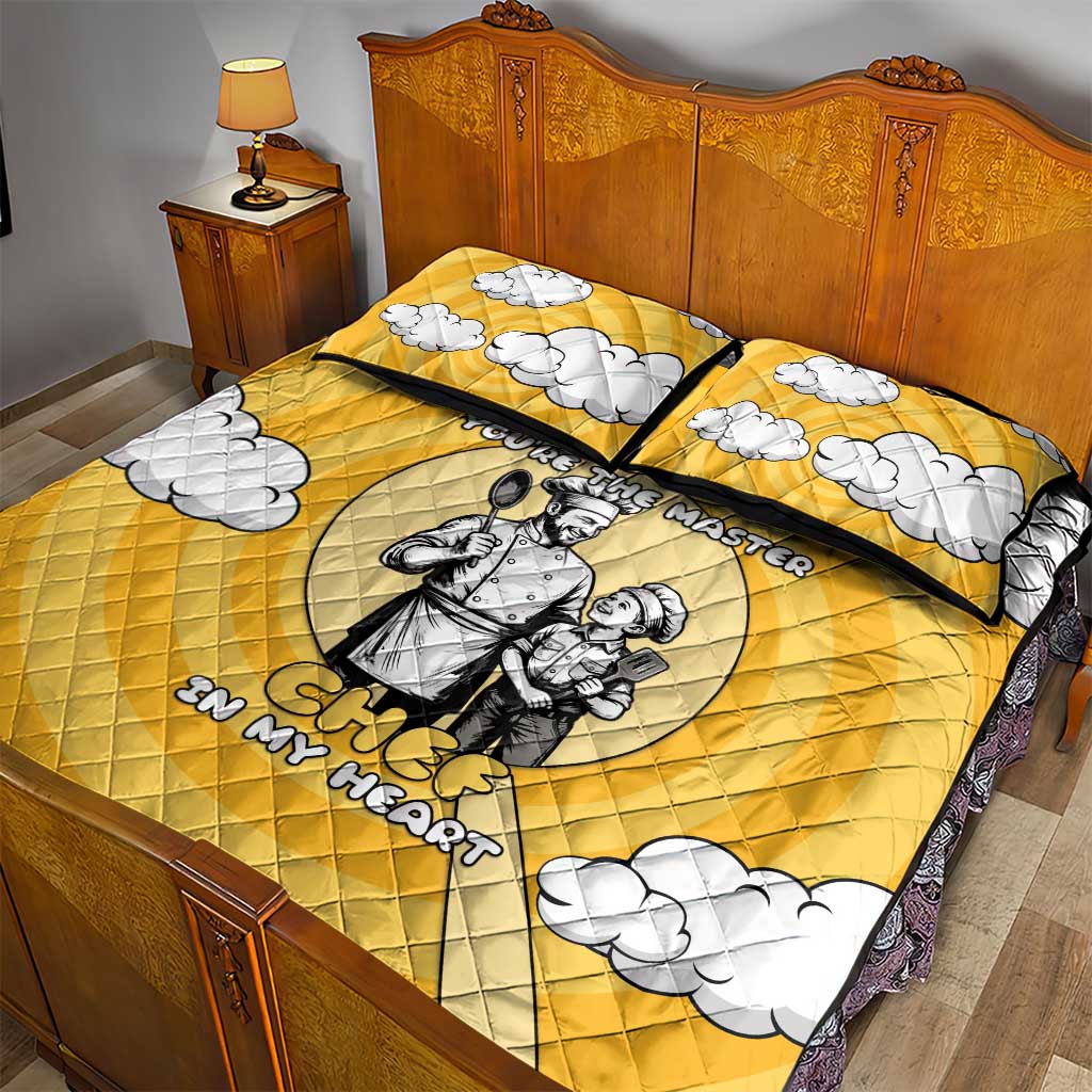 Chef Fathers Day Quilt Bed Set Dad You're The Master Chef In My Heart