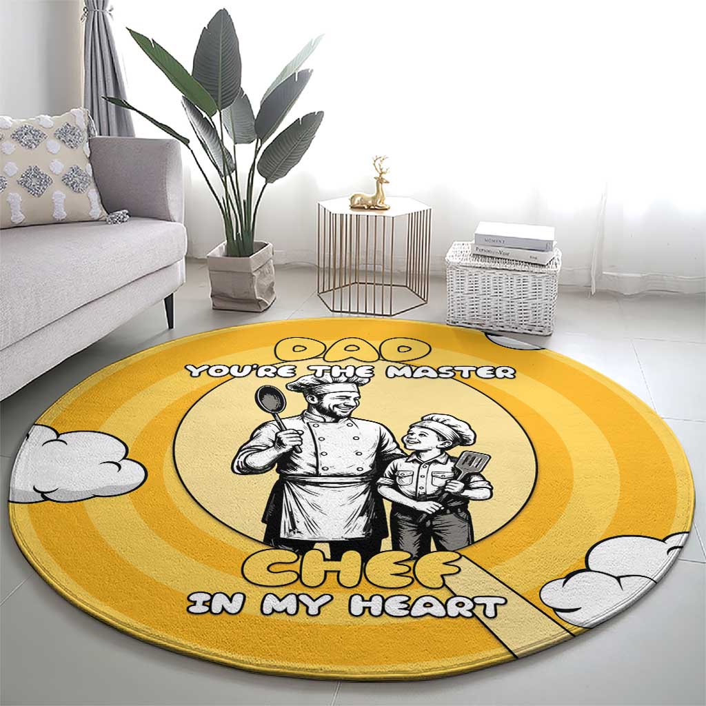 Chef Fathers Day Round Carpet Dad You're The Master Chef In My Heart