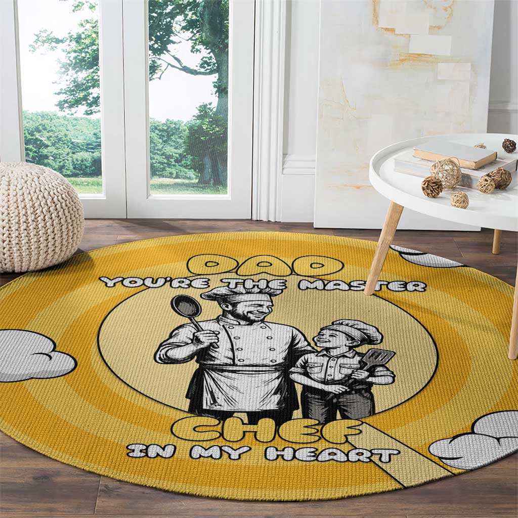 Chef Fathers Day Round Carpet Dad You're The Master Chef In My Heart