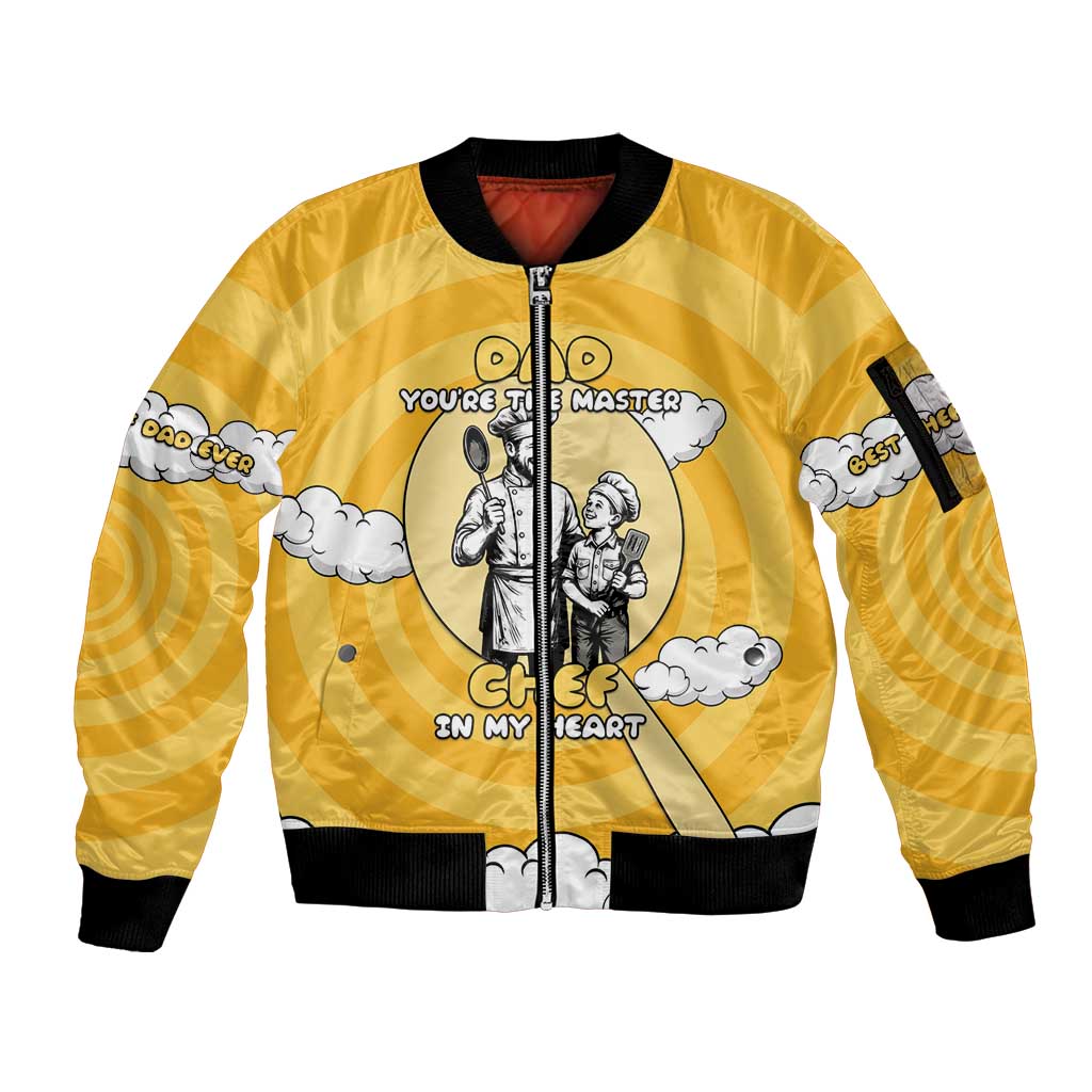 Chef Fathers Day Sleeve Zip Bomber Jacket Dad You're The Master Chef In My Heart