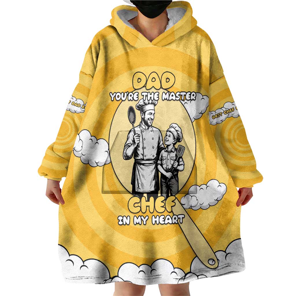 Chef Fathers Day Wearable Blanket Hoodie Dad You're The Master Chef In My Heart