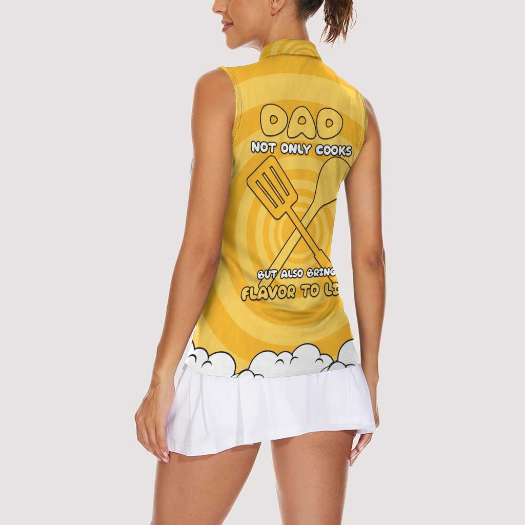 Chef Fathers Day Women Sleeveless Polo Shirt Dad You're The Master Chef In My Heart