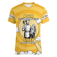 Chef Fathers Day Women V-Neck T-Shirt Dad You're The Master Chef In My Heart