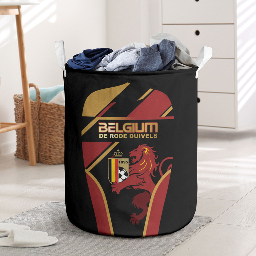 Belgium Football Laundry Basket Bold National Colors With Lion Crest