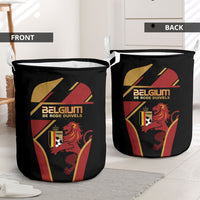 Belgium Football Laundry Basket Bold National Colors With Lion Crest