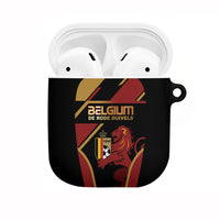 Belgium Football AirPods Case Bold National Colors With Lion Crest