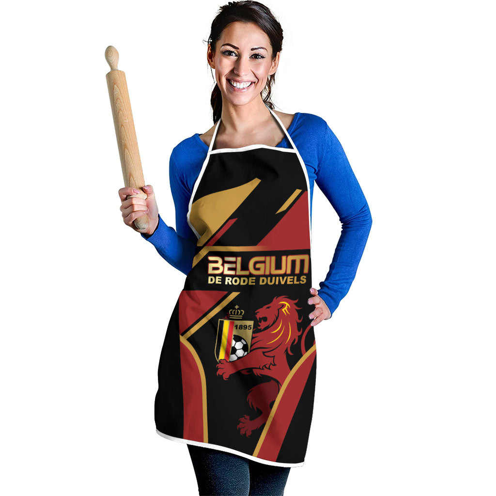 Belgium Football Apron Bold National Colors With Lion Crest