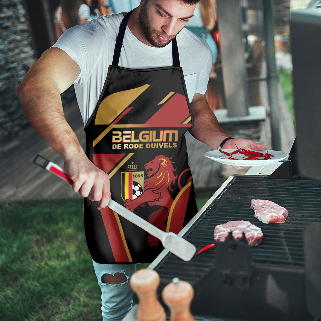 Belgium Football Apron Bold National Colors With Lion Crest