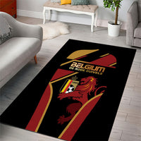Belgium Football Area Rug Bold National Colors With Lion Crest