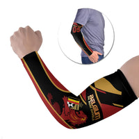 Custom Belgium Football Arm Sleeves Bold National Colors With Lion Crest