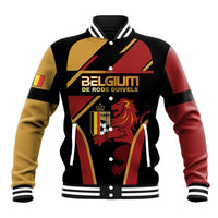 Custom Belgium Football Baseball Jacket Bold National Colors With Lion Crest