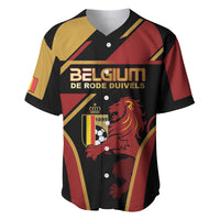 Custom Belgium Football Baseball Jersey Bold National Colors With Lion Crest