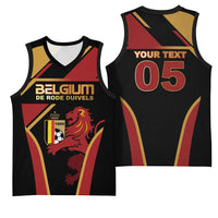 Custom Belgium Football Basketball Jersey Bold National Colors With Lion Crest