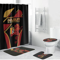 Belgium Football Bathroom Set Bold National Colors With Lion Crest