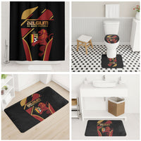 Belgium Football Bathroom Set Bold National Colors With Lion Crest