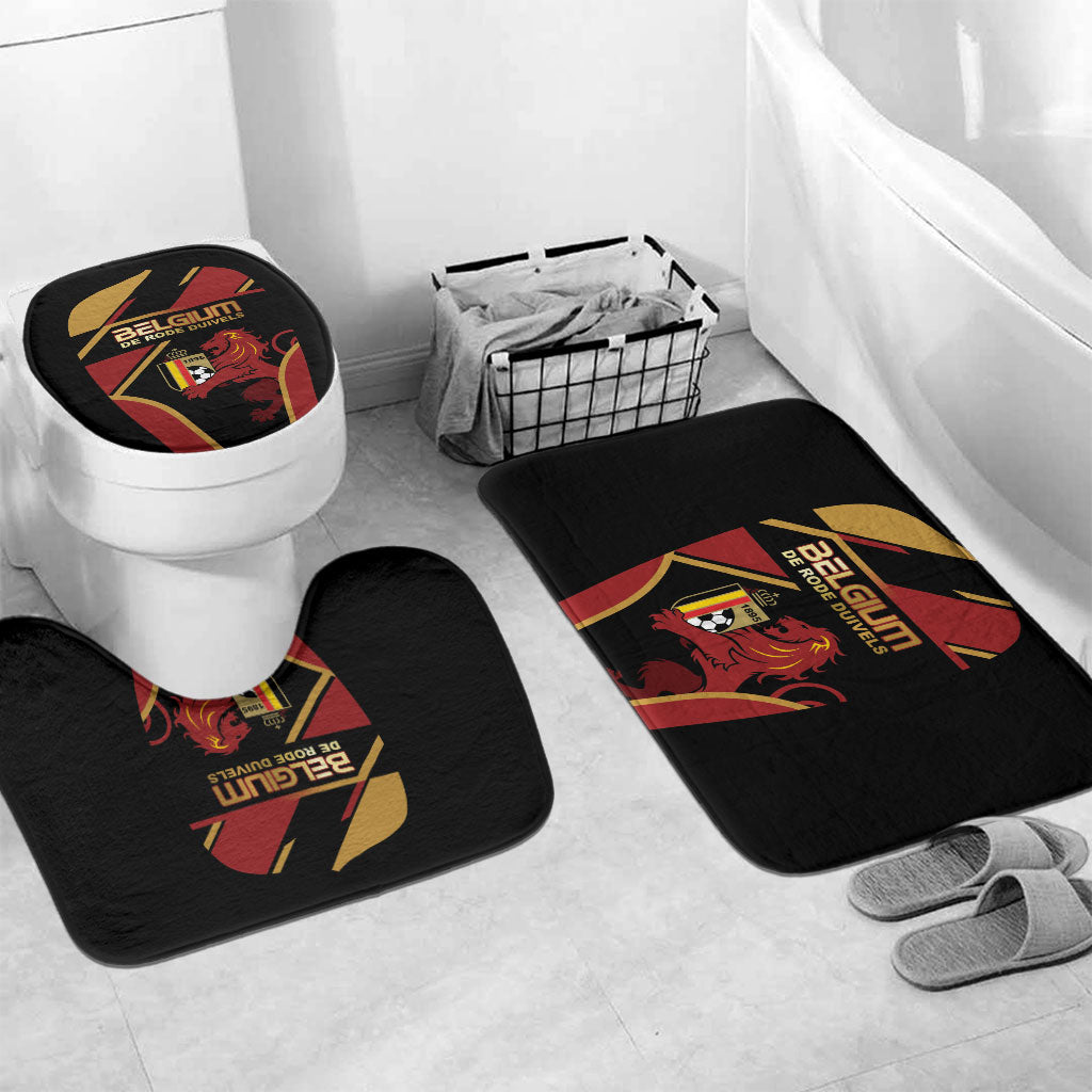 Belgium Football Bathroom Set Bold National Colors With Lion Crest