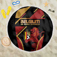 Belgium Football Beach Blanket Bold National Colors With Lion Crest
