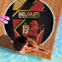Belgium Football Beach Blanket Bold National Colors With Lion Crest