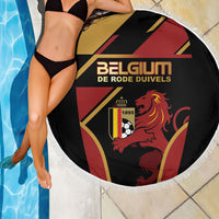 Belgium Football Beach Blanket Bold National Colors With Lion Crest