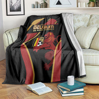 Belgium Football Blanket Bold National Colors With Lion Crest