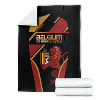 Belgium Football Blanket Bold National Colors With Lion Crest