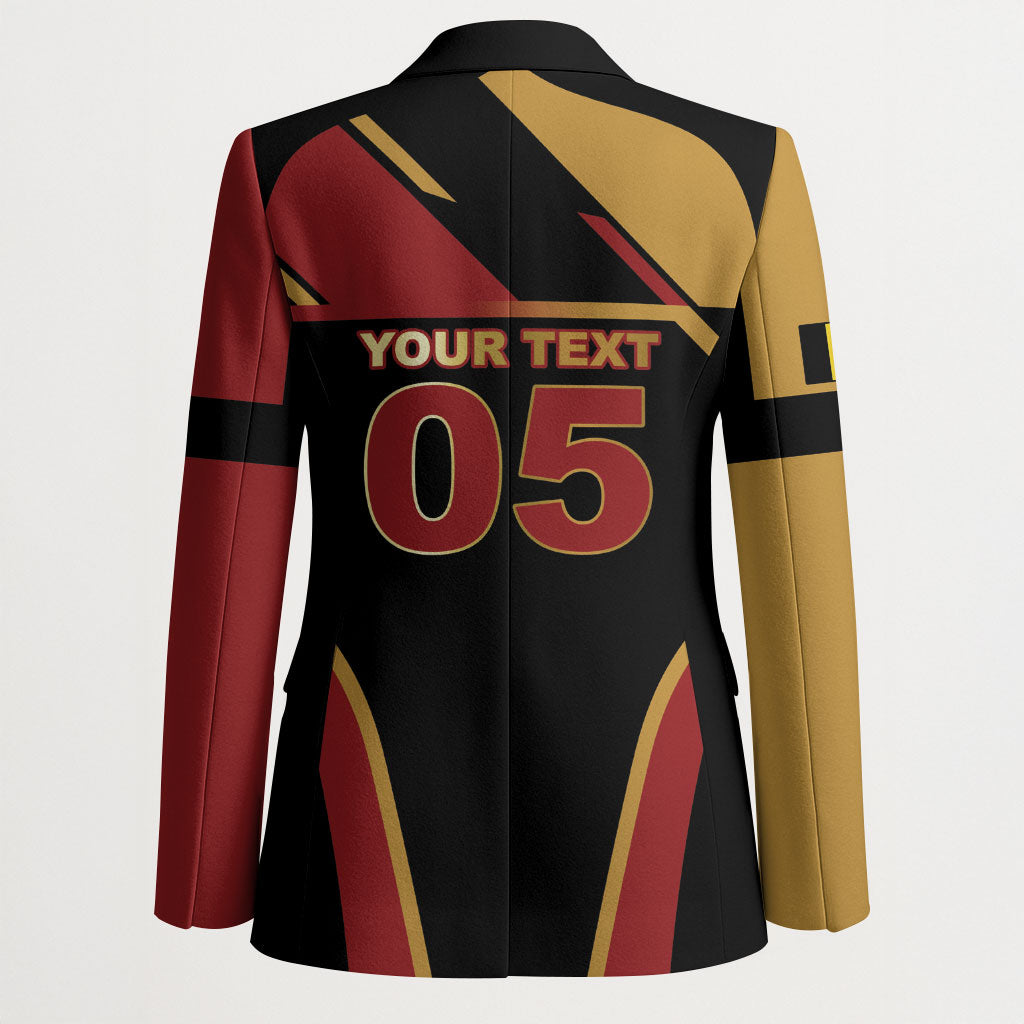 Custom Belgium Football Blazer Bold National Colors With Lion Crest