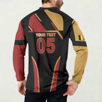 Custom Belgium Football Button Sweatshirt Bold National Colors With Lion Crest