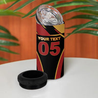 Custom Belgium Football 4 in 1 Can Cooler Tumbler Bold National Colors With Lion Crest