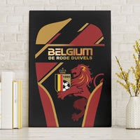 Belgium Football Canvas Wall Art Bold National Colors With Lion Crest