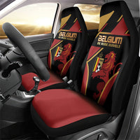 Belgium Football Car Seat Cover Bold National Colors With Lion Crest