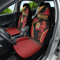 Belgium Football Car Seat Cover Bold National Colors With Lion Crest