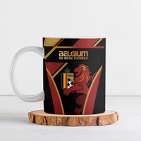 Custom Belgium Football Ceramic Mug Bold National Colors With Lion Crest