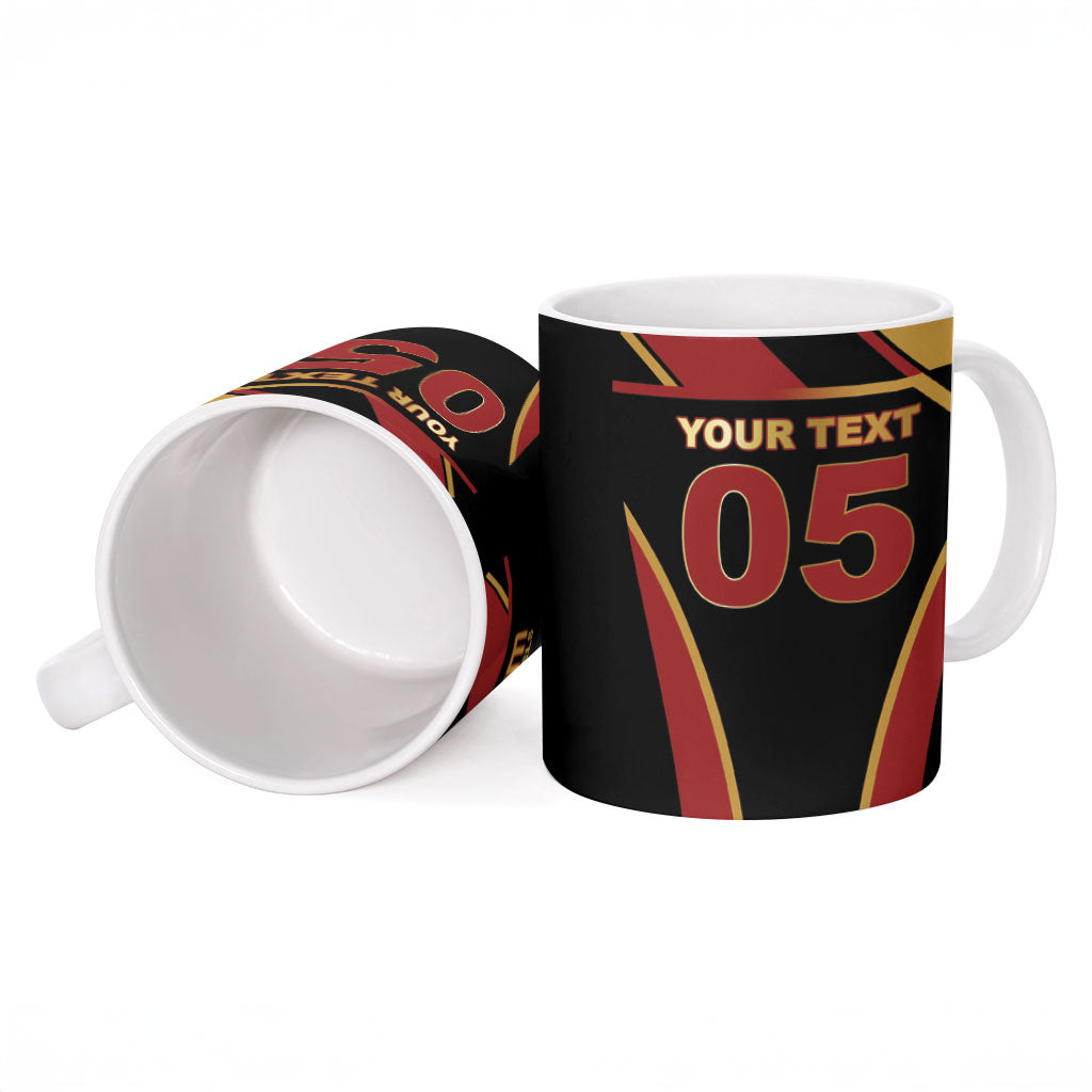 Custom Belgium Football Ceramic Mug Bold National Colors With Lion Crest