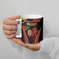 Custom Belgium Football Ceramic Mug Bold National Colors With Lion Crest