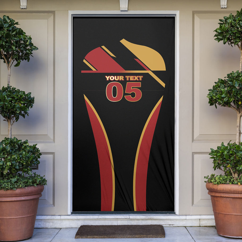 Custom Belgium Football Door Cover Bold National Colors With Lion Crest