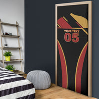 Custom Belgium Football Door Cover Bold National Colors With Lion Crest