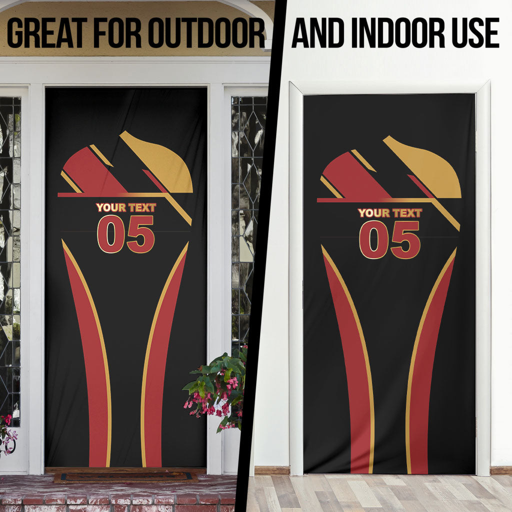 Custom Belgium Football Door Cover Bold National Colors With Lion Crest