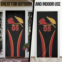 Custom Belgium Football Door Cover Bold National Colors With Lion Crest