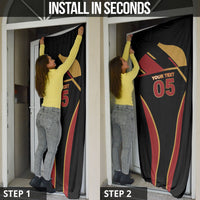 Custom Belgium Football Door Cover Bold National Colors With Lion Crest