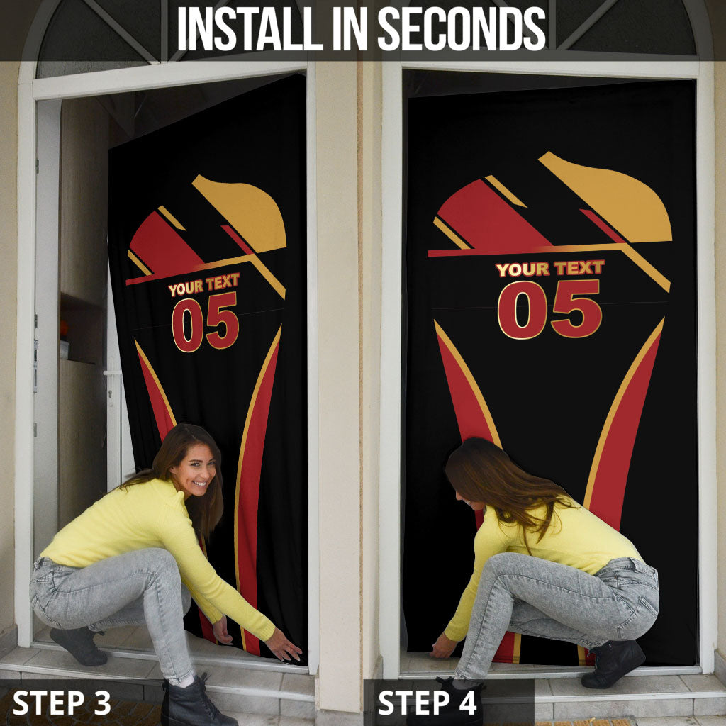 Custom Belgium Football Door Cover Bold National Colors With Lion Crest