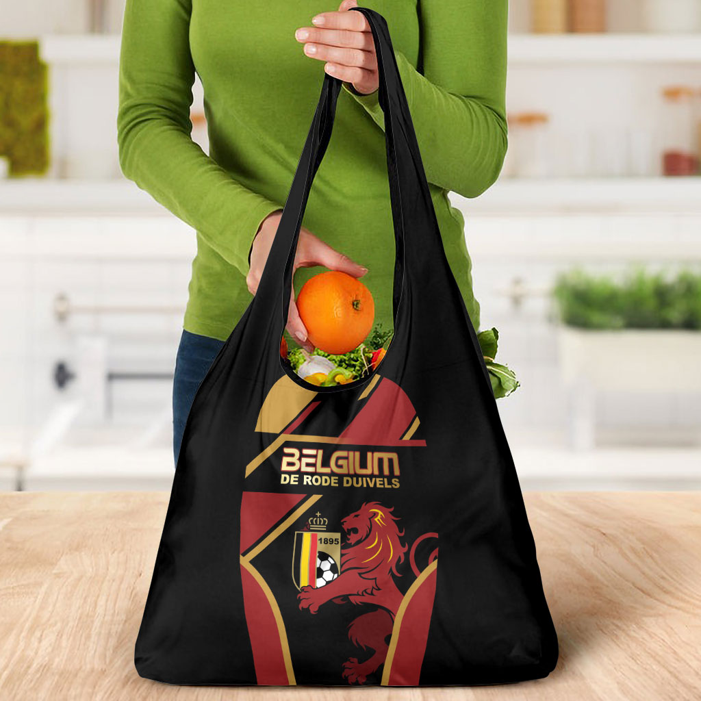 Belgium Football Grocery Bag Bold National Colors With Lion Crest
