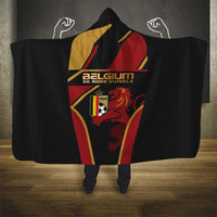 Belgium Football Hooded Blanket Bold National Colors With Lion Crest