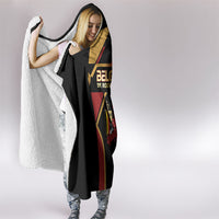 Belgium Football Hooded Blanket Bold National Colors With Lion Crest
