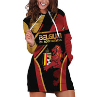 Custom Belgium Football Hoodie Dress Bold National Colors With Lion Crest