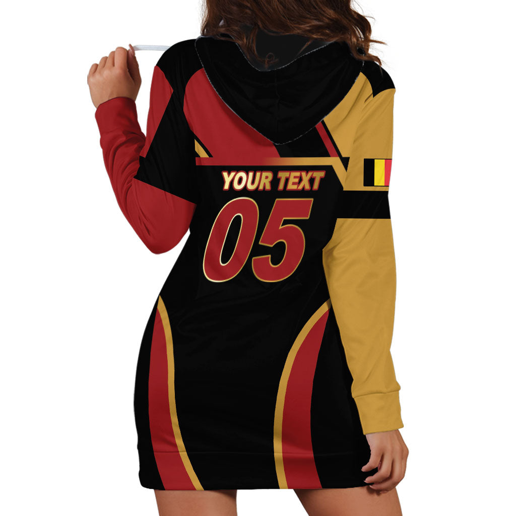 Custom Belgium Football Hoodie Dress Bold National Colors With Lion Crest