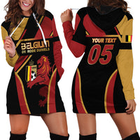 Custom Belgium Football Hoodie Dress Bold National Colors With Lion Crest