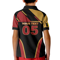 Custom Belgium Football Kid Polo Shirt Bold National Colors With Lion Crest